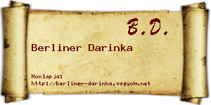 Berliner Darinka névjegykártya